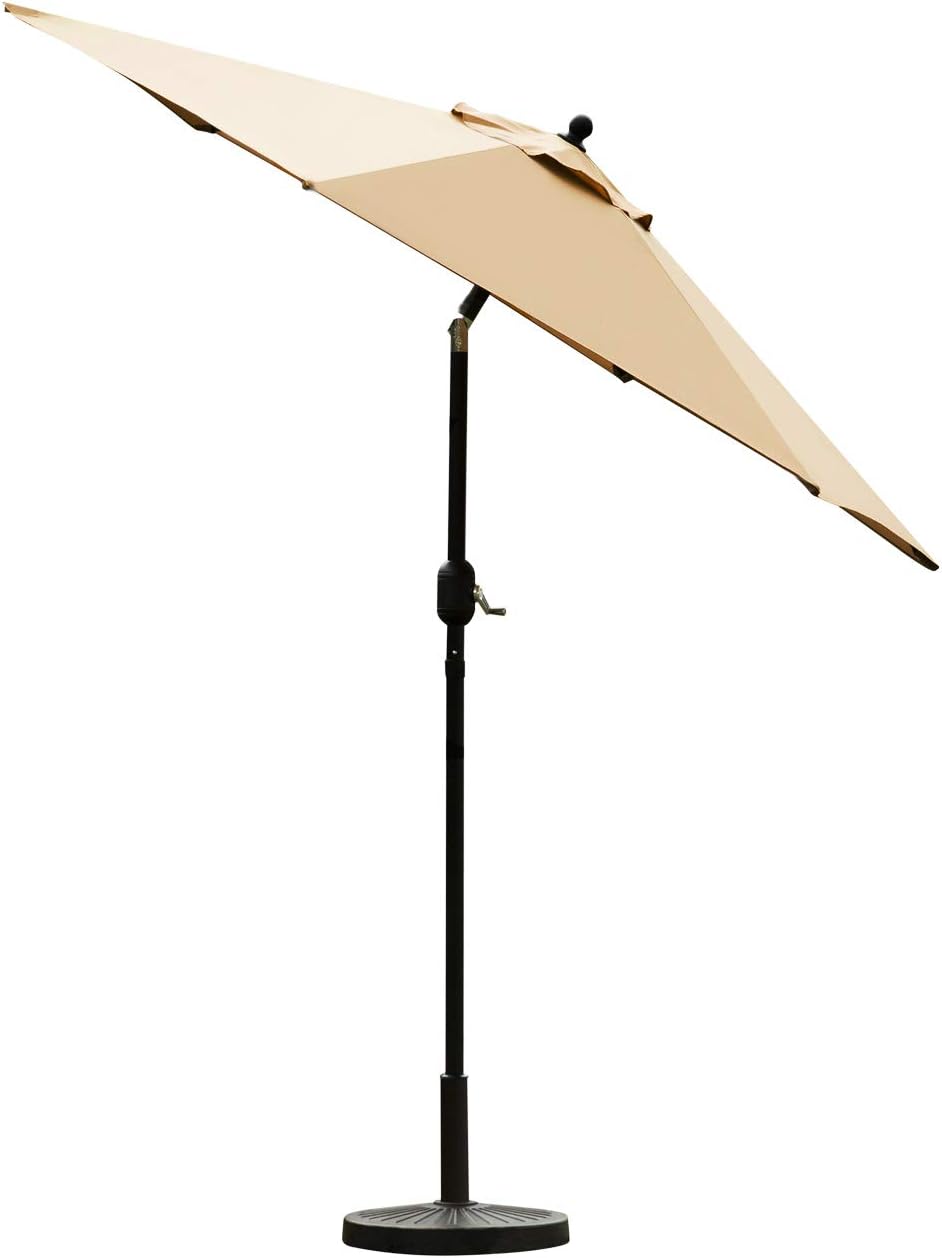 Tan Crank Tilt Patio Umbrella