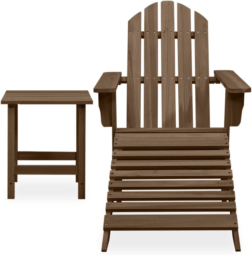 Brown Fir Wood Lounge Chair