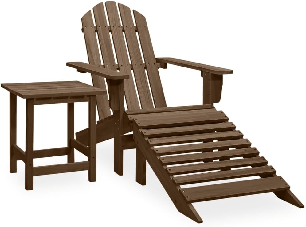 Brown Fir Wood Lounge Chair
