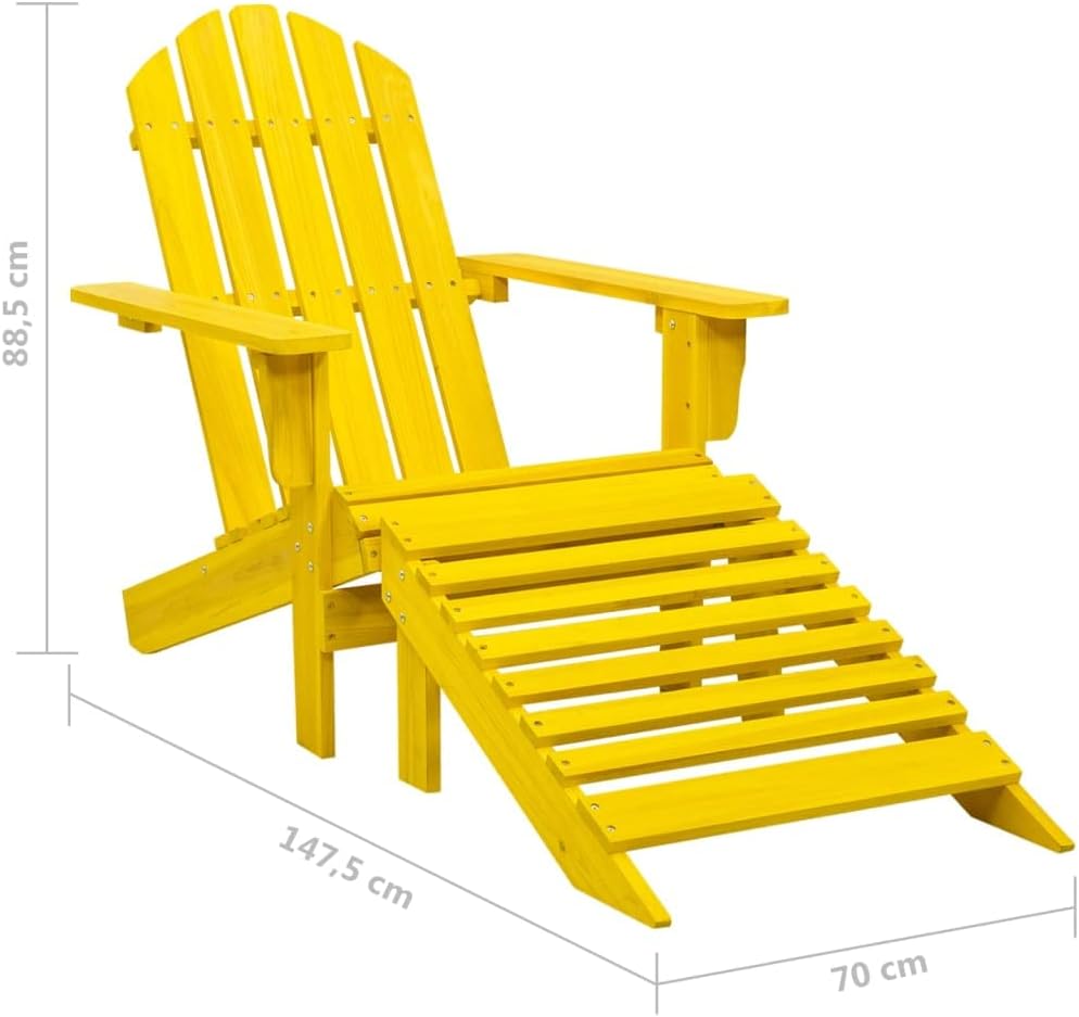 Yellow Wooden Adirondack Set