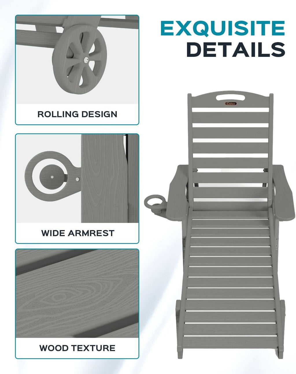 Wheeled HDPE Chaise Lounge