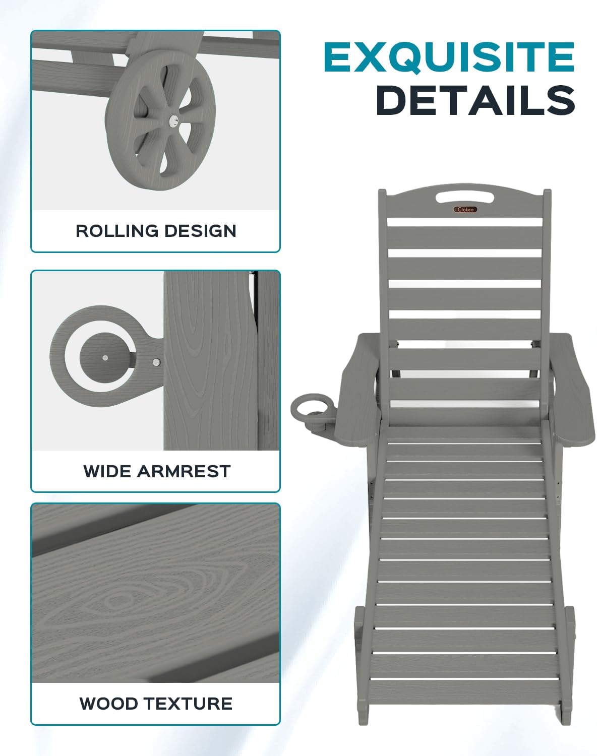 Wheeled HDPE Chaise Lounge