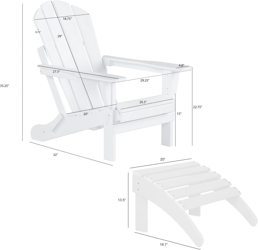 Blue Foldable Adirondack Set