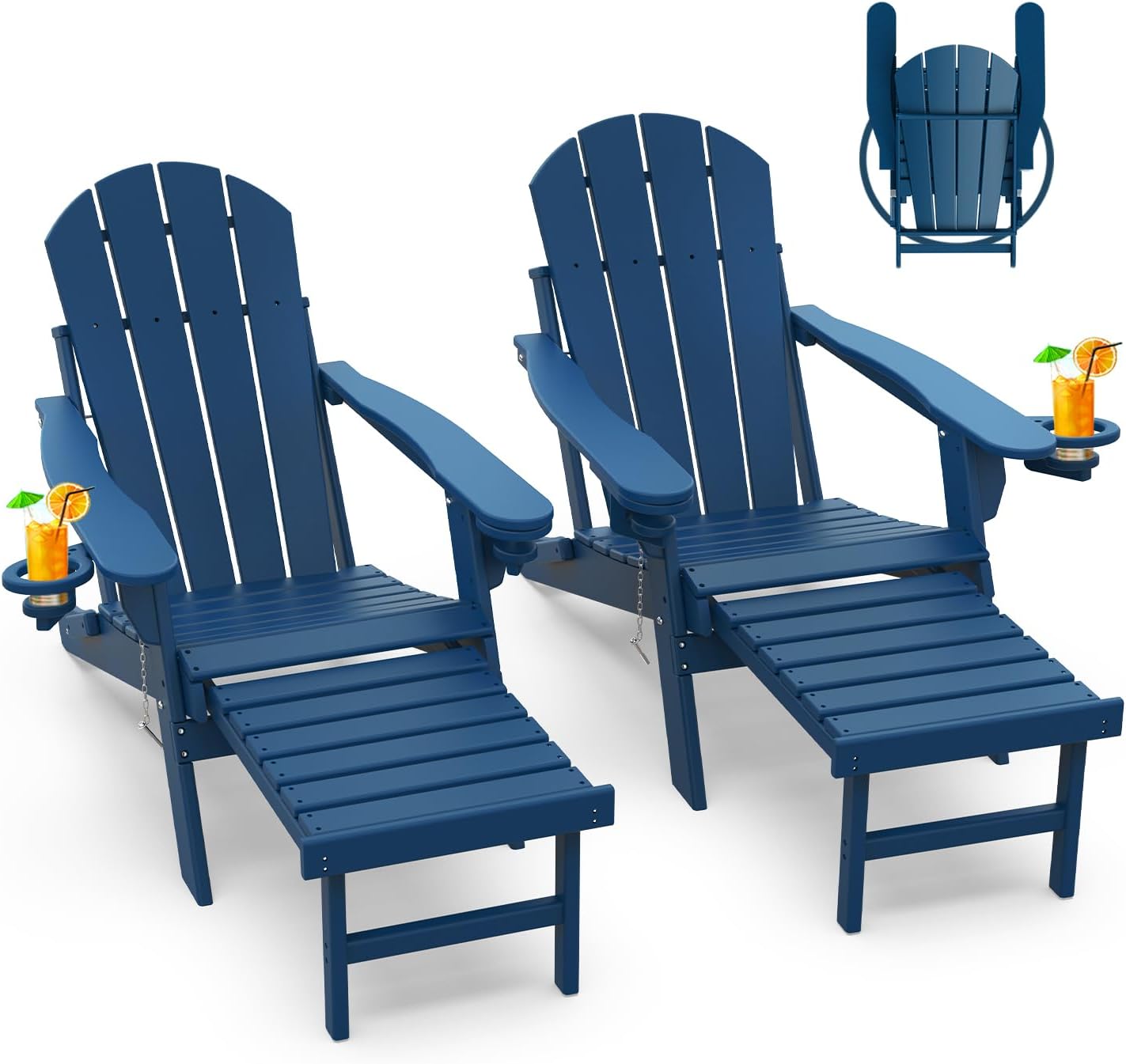 Blue HDPE Two-Seat Lounge Set