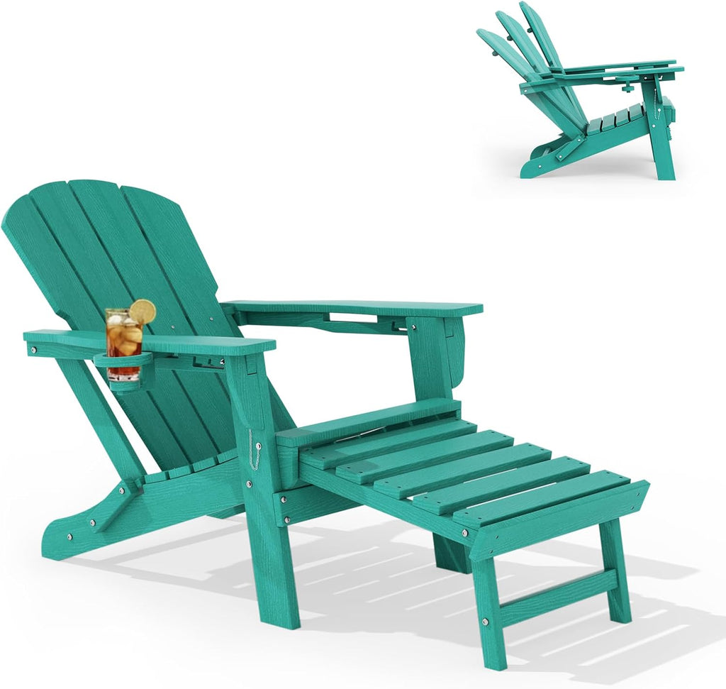 Blue HDPE Foldable Adirondack