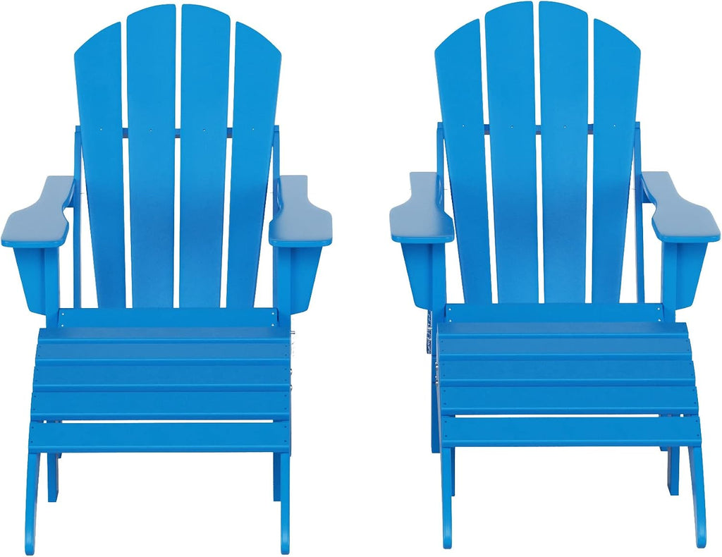 Blue Foldable Adirondack Set