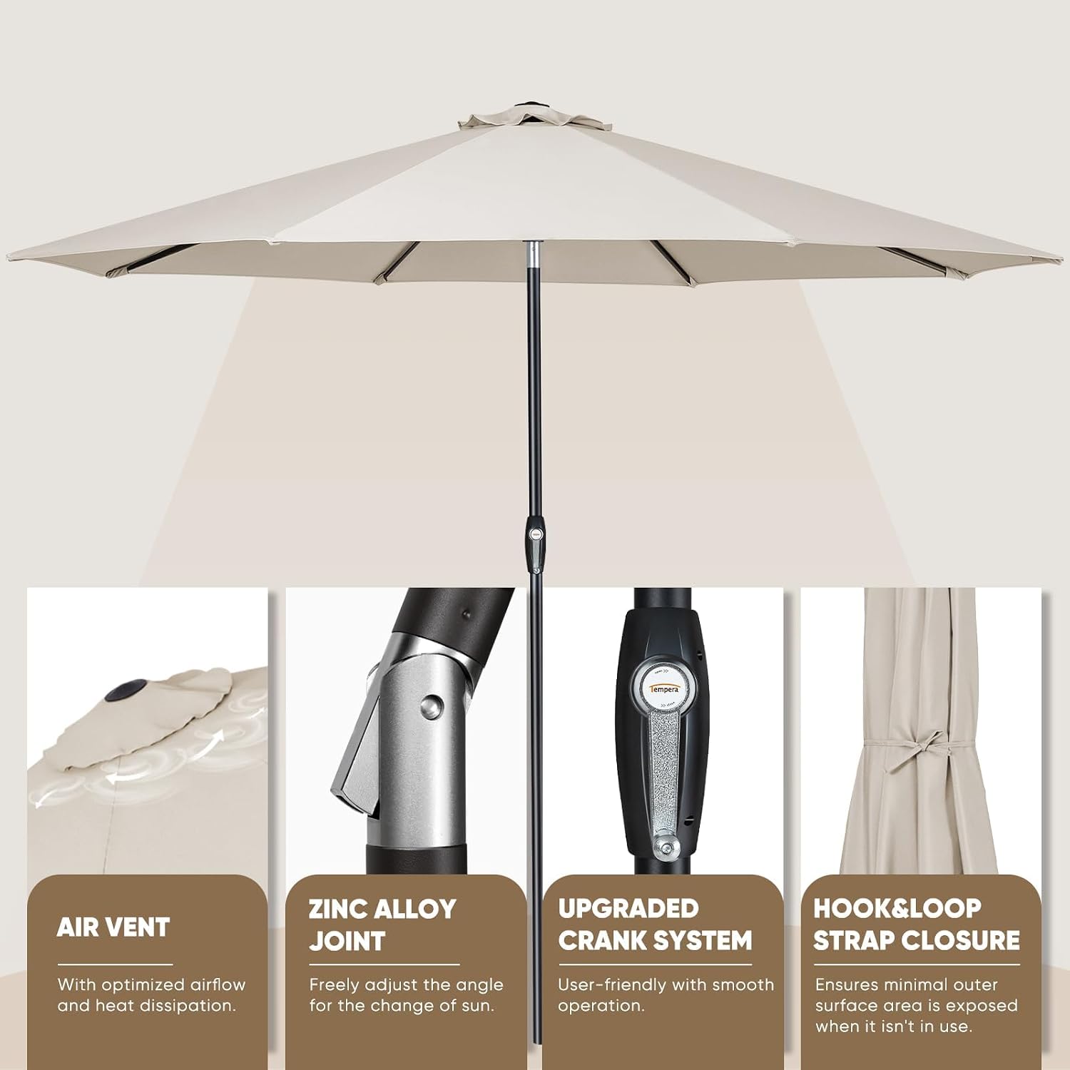 Auto Tilt Crank Patio Umbrella