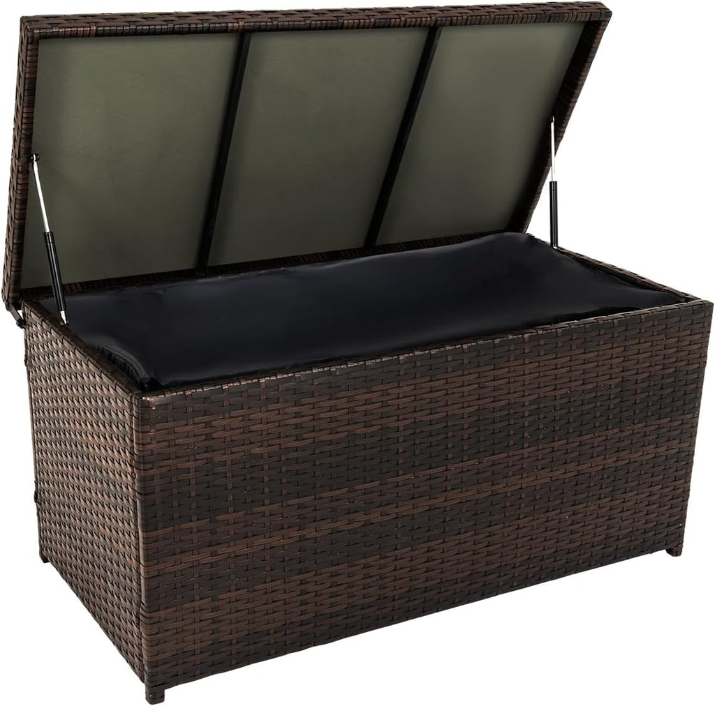 Brown Rattan Deck Storage Box