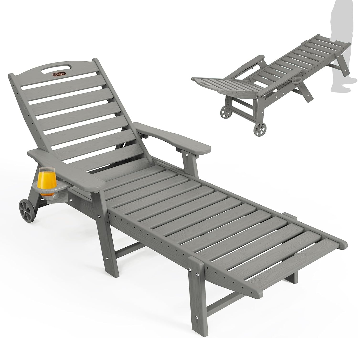 Wheeled HDPE Chaise Lounge