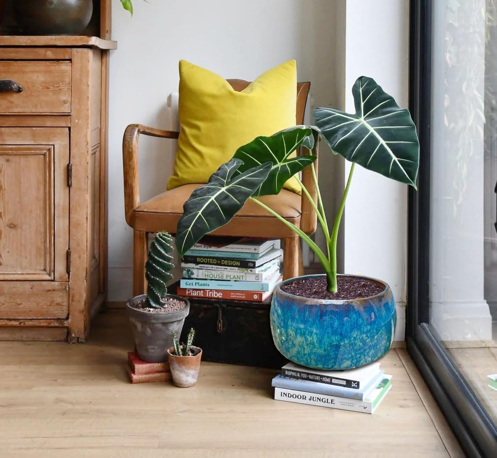 Peacock Glaze Ceramic Planter