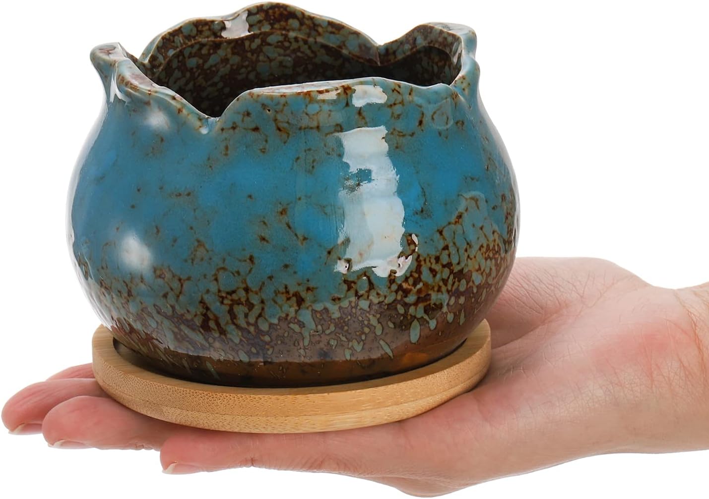 Six Glazed Mini Ceramic Pots