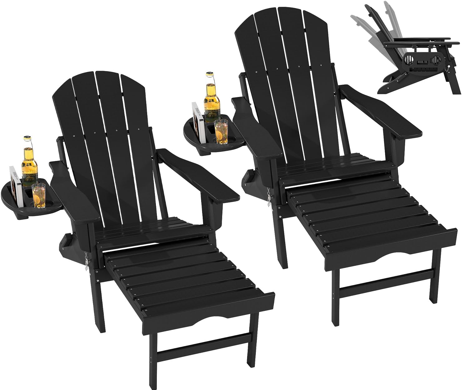 Black Foldable Adirondack Set
