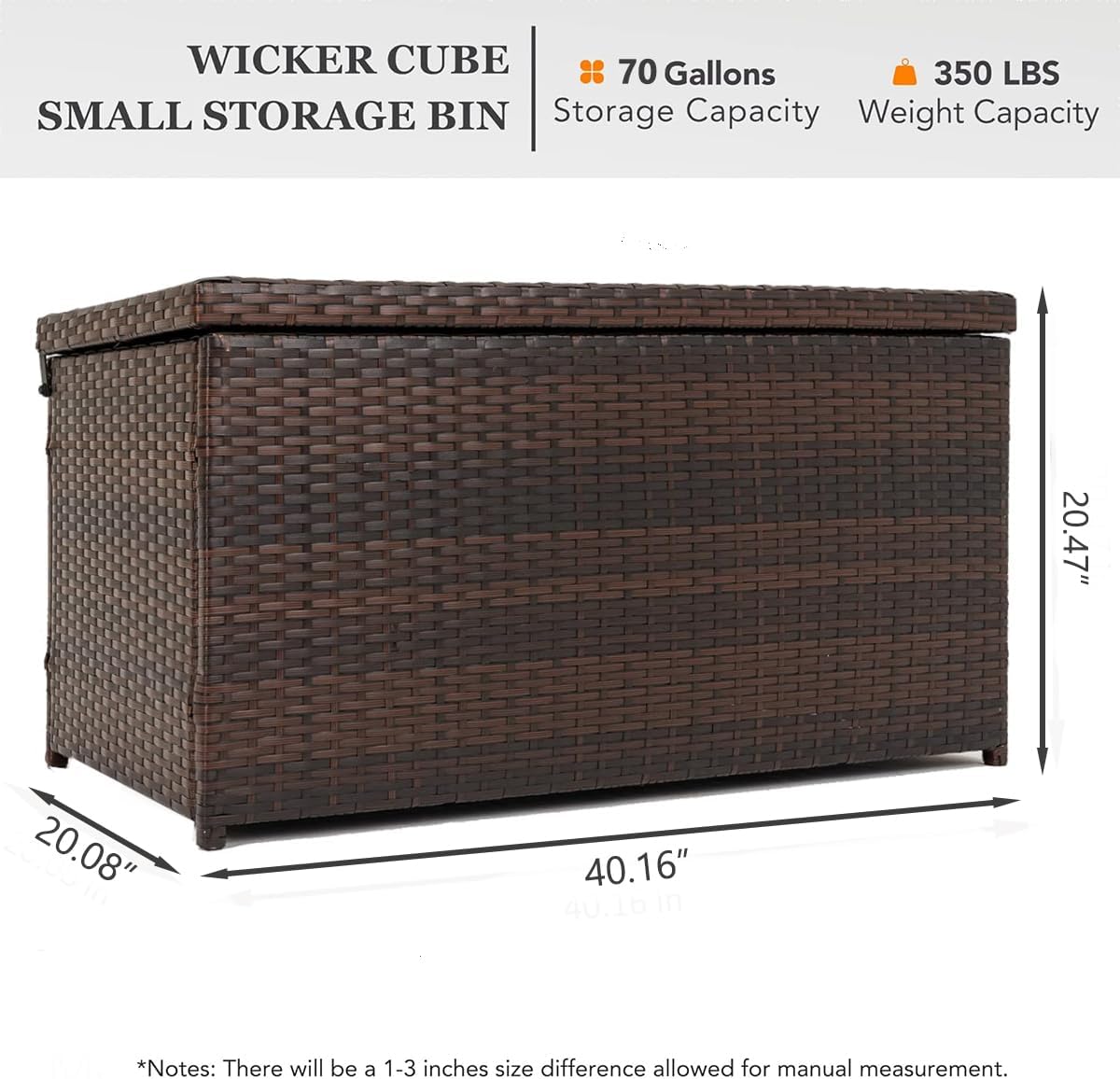 Brown Rattan Deck Storage Box