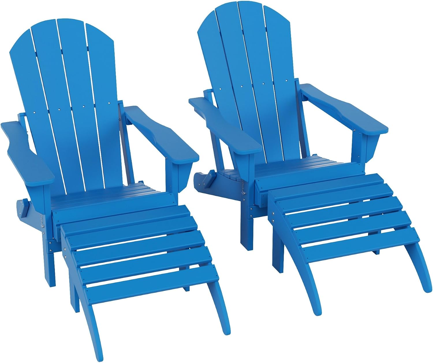 Blue Foldable Adirondack Set