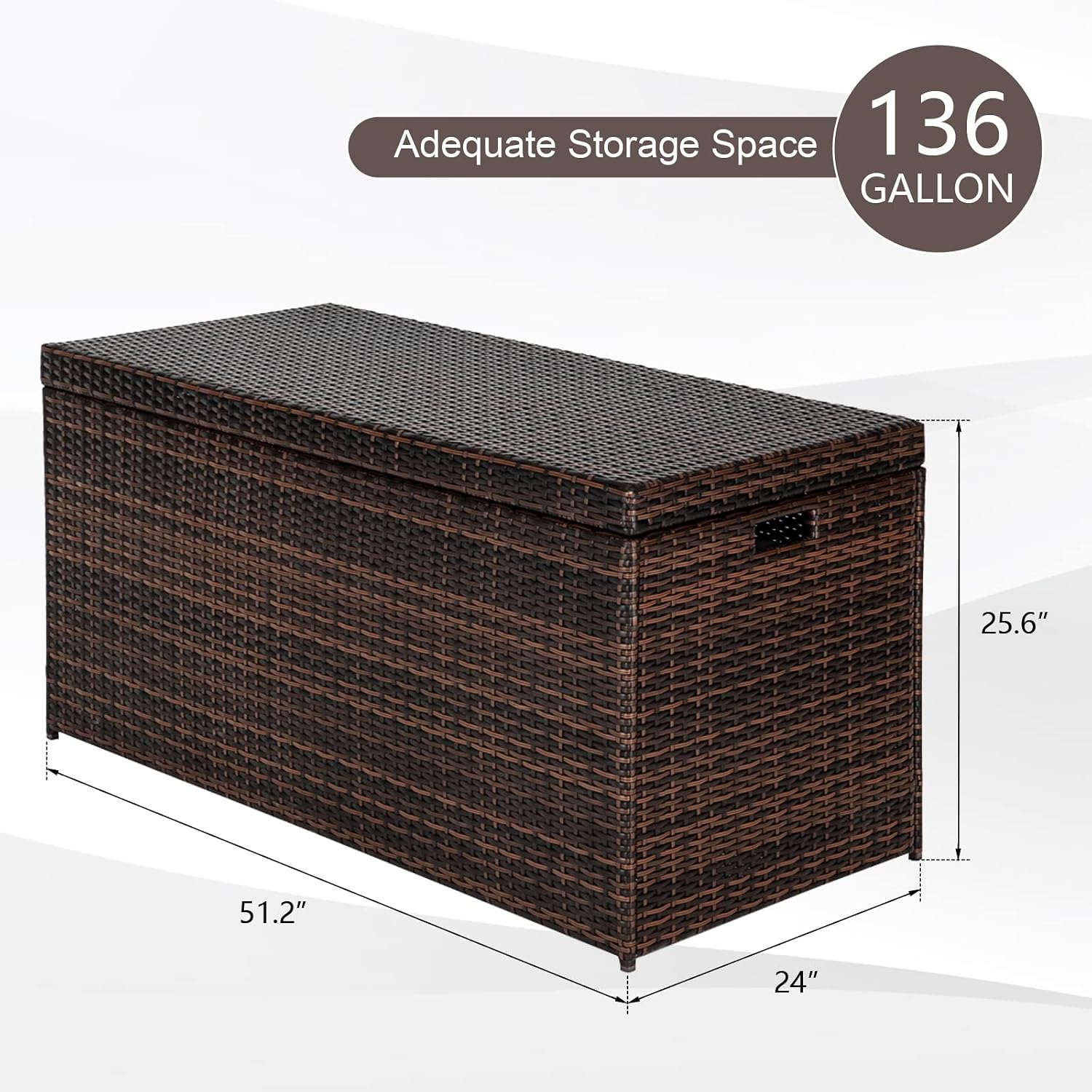 Wicker Patio Storage Bench