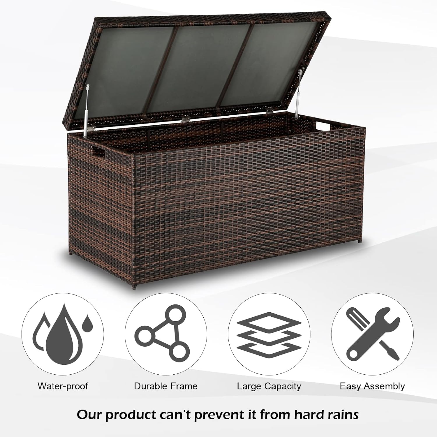 Brown Wicker Storage Bench