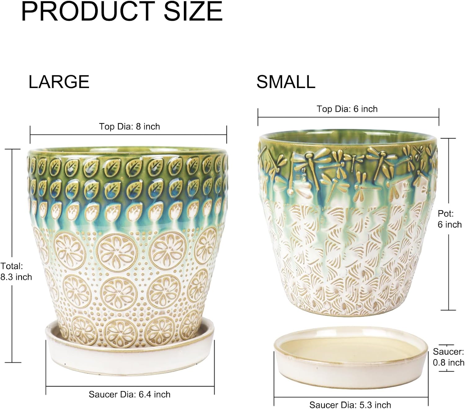 Dual Size Ceramic Plant Pots
