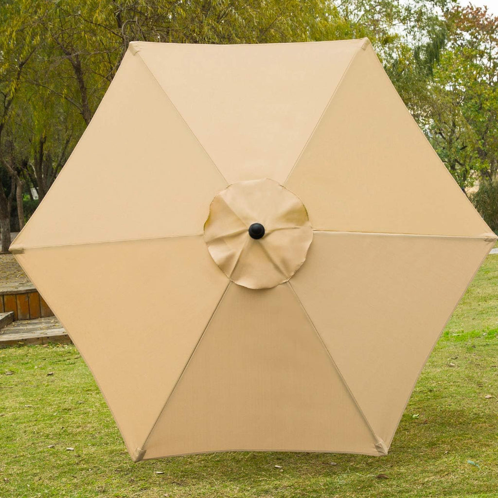 Tan Crank Tilt Patio Umbrella