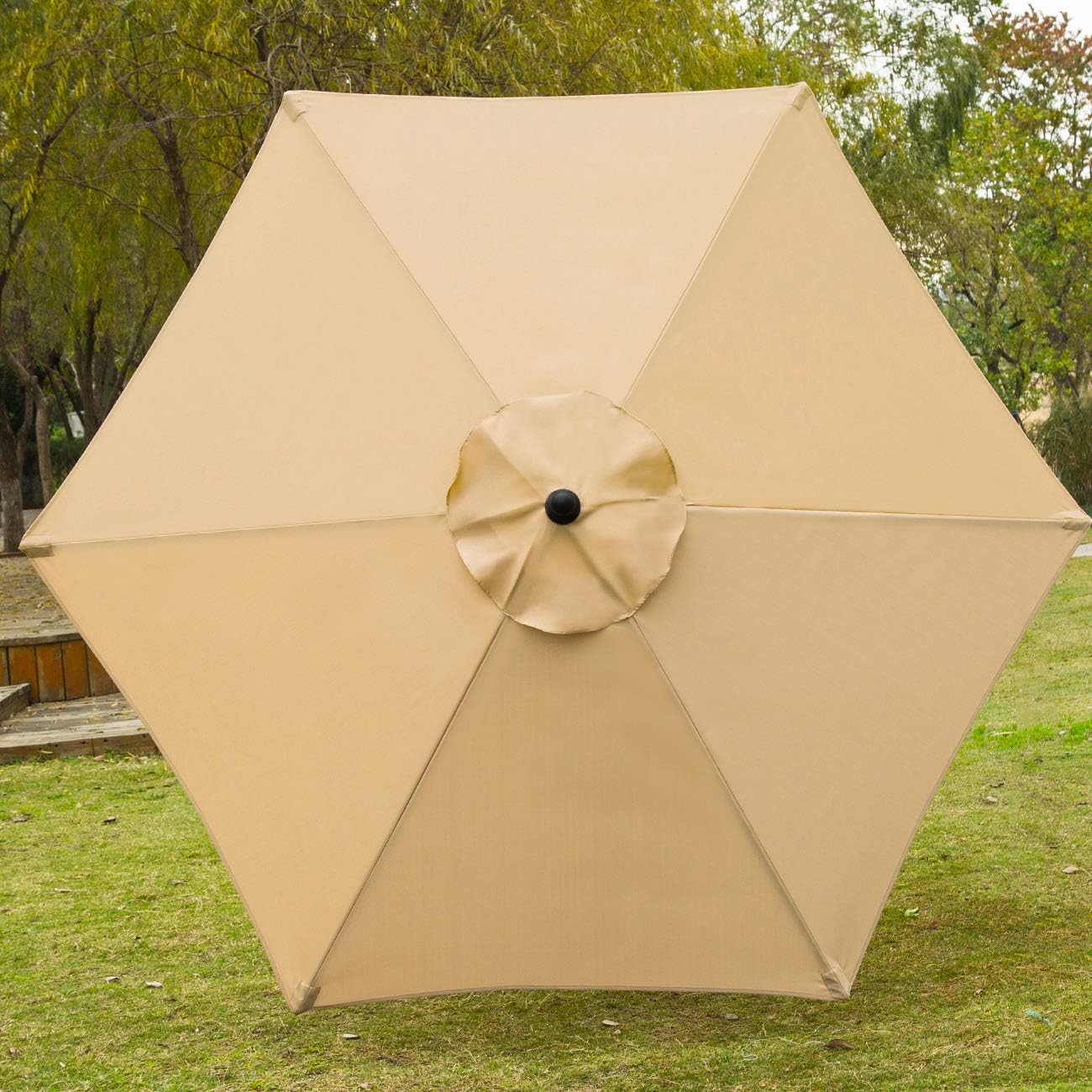 Tan Crank Tilt Patio Umbrella
