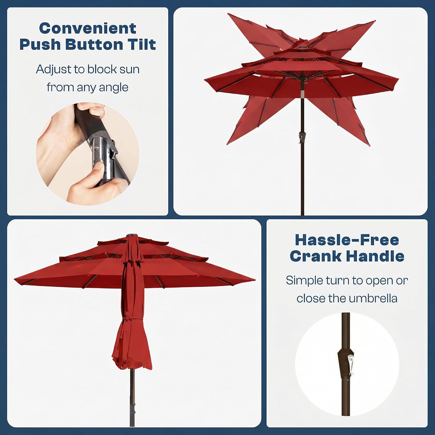 Three Tier 10Ft Patio Umbrella