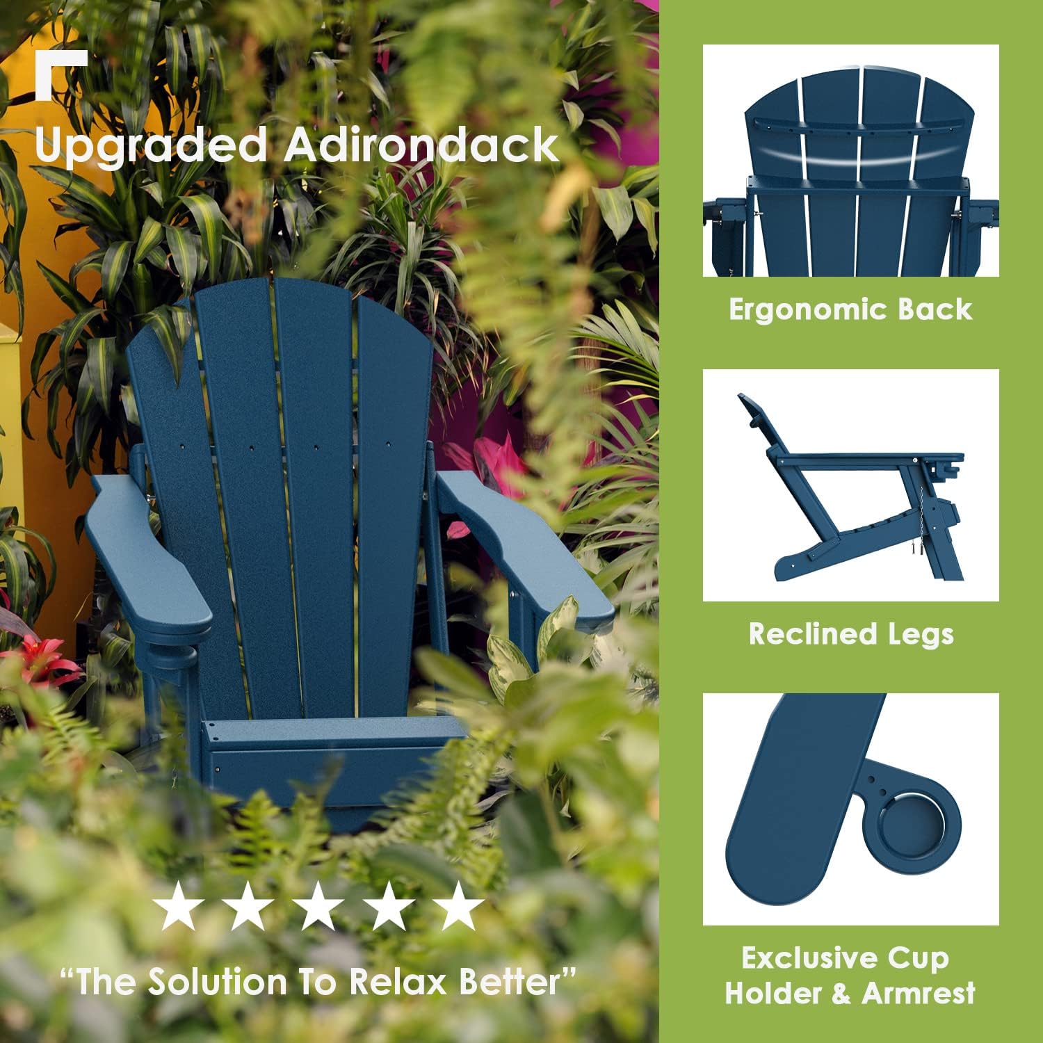 Blue HDPE Two-Seat Lounge Set