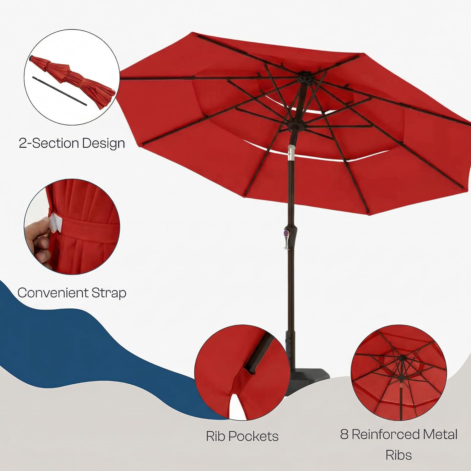 Three Tier 10Ft Patio Umbrella