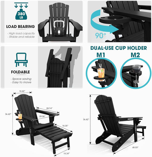 Black HDPE Foldable Chairs