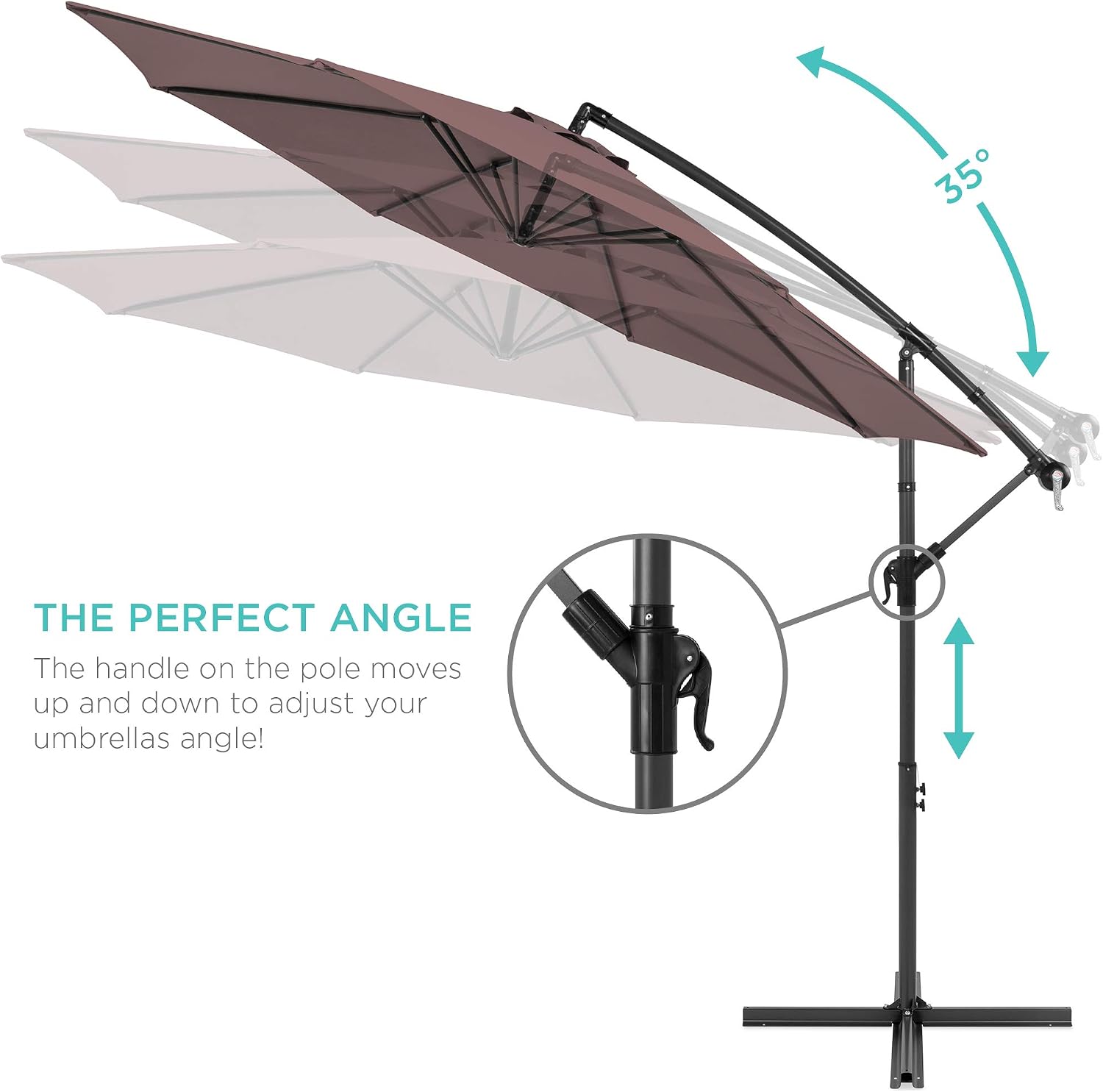 Offset Taupe Hanging Umbrella
