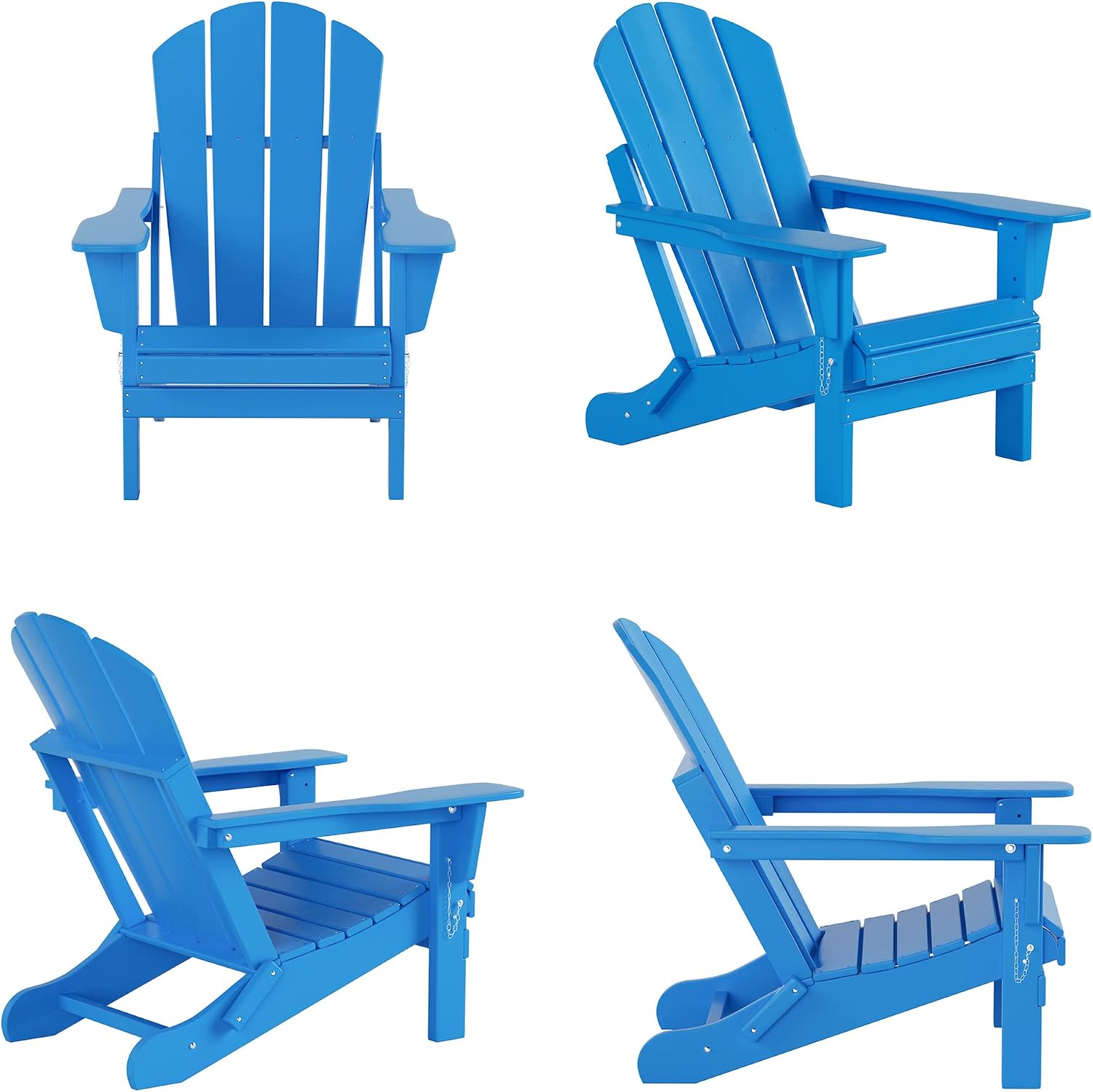 Blue Foldable Adirondack Set