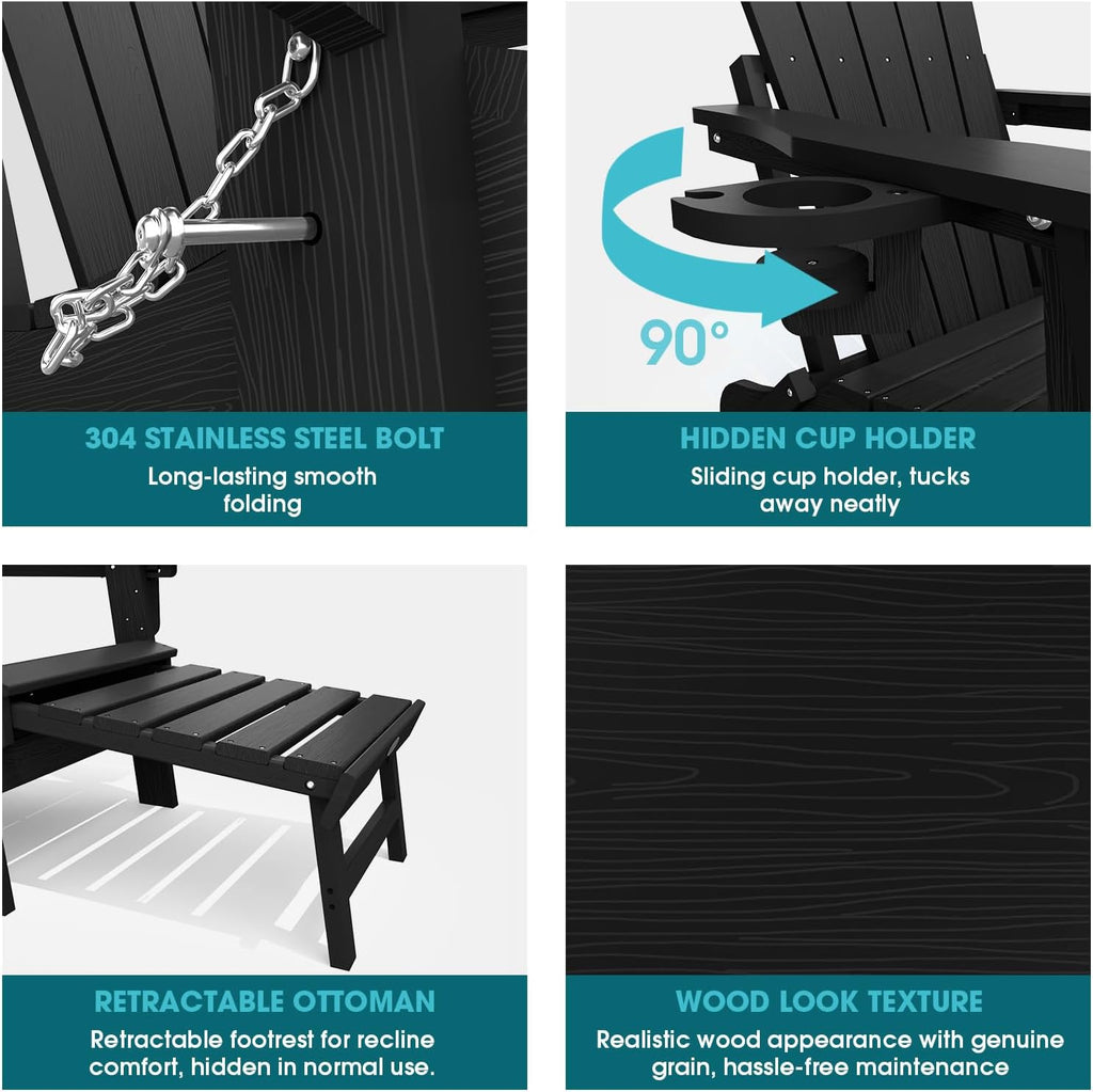 Black HDPE Foldable Chairs
