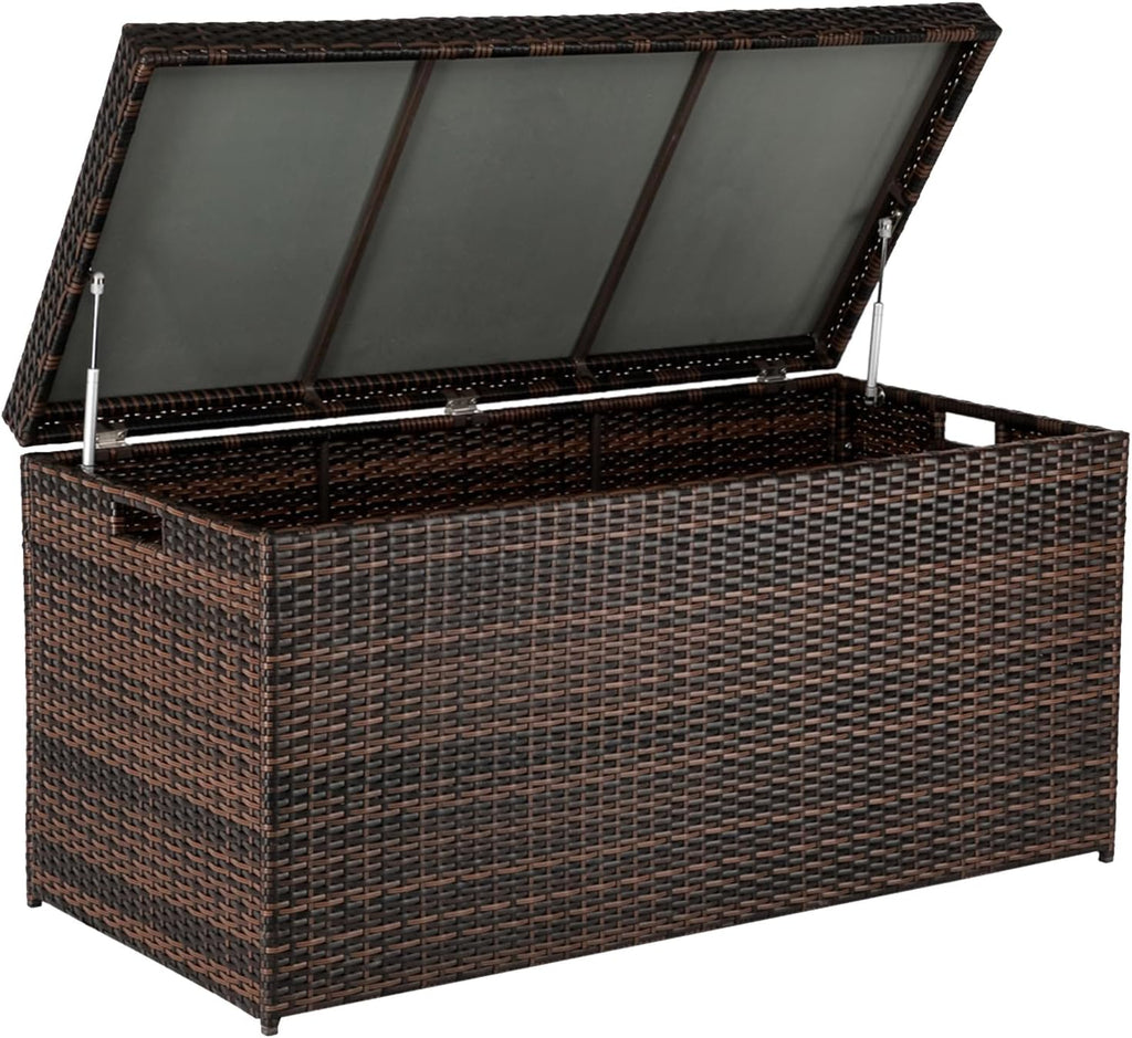 Brown Wicker Storage Bench