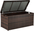 Brown Wicker Storage Bench