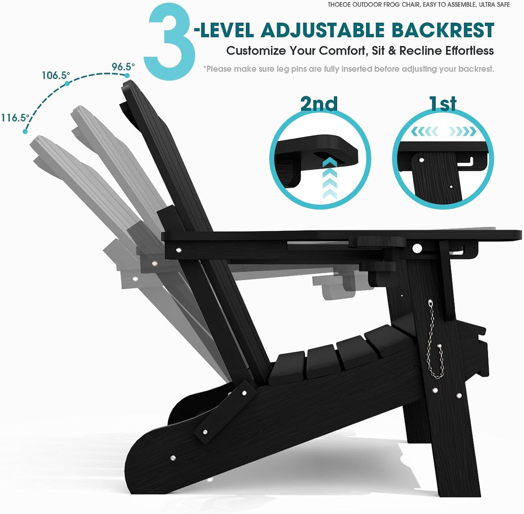 Black HDPE Foldable Chairs