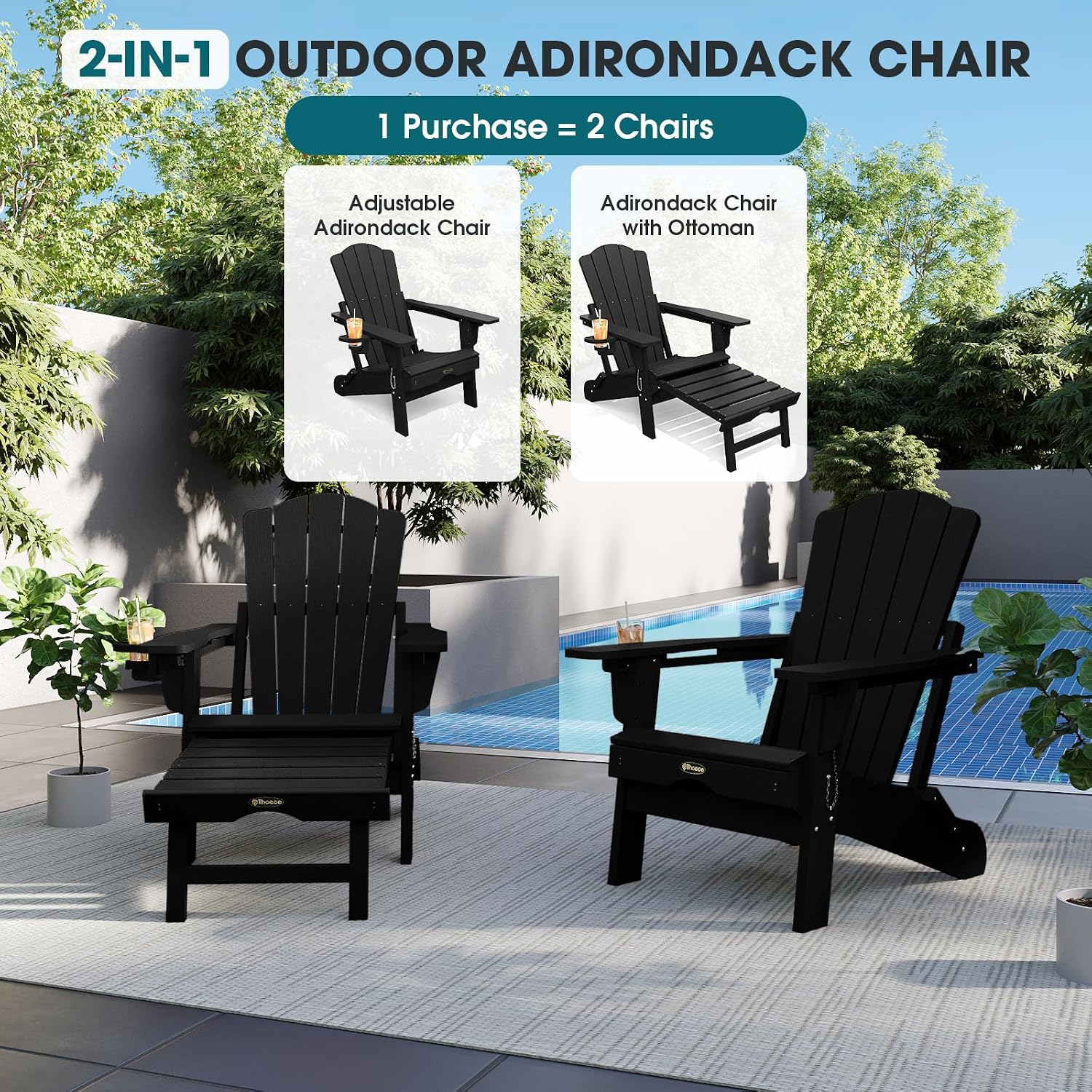 Black HDPE Foldable Chairs