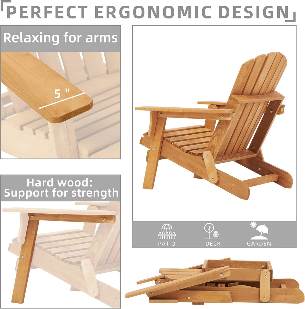 Dual Wooden Adirondack Set