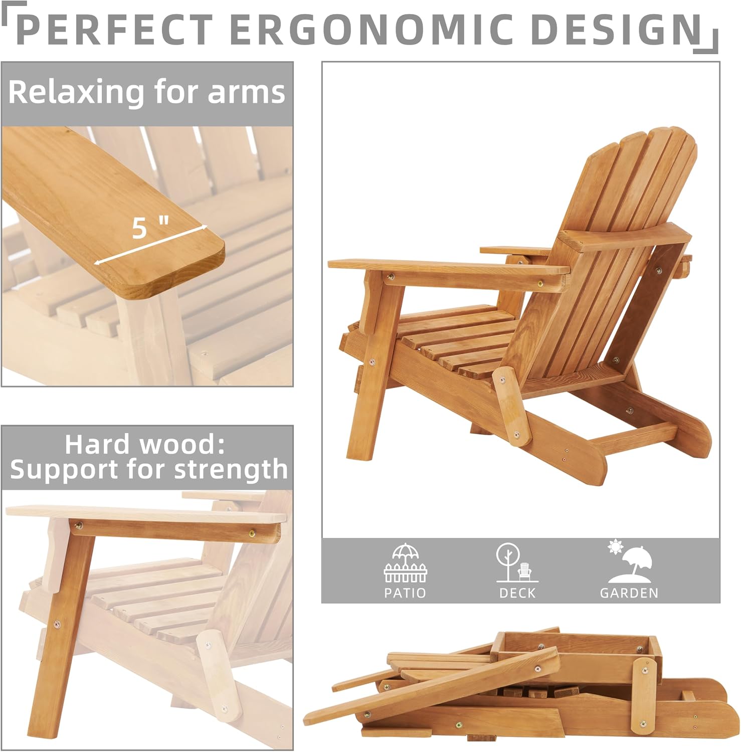 Dual Wooden Adirondack Set