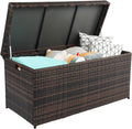 Wicker Patio Storage Bench