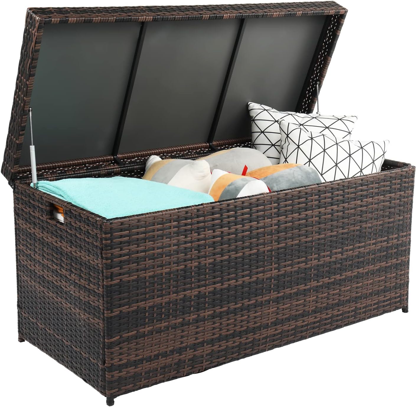 Wicker Patio Storage Bench