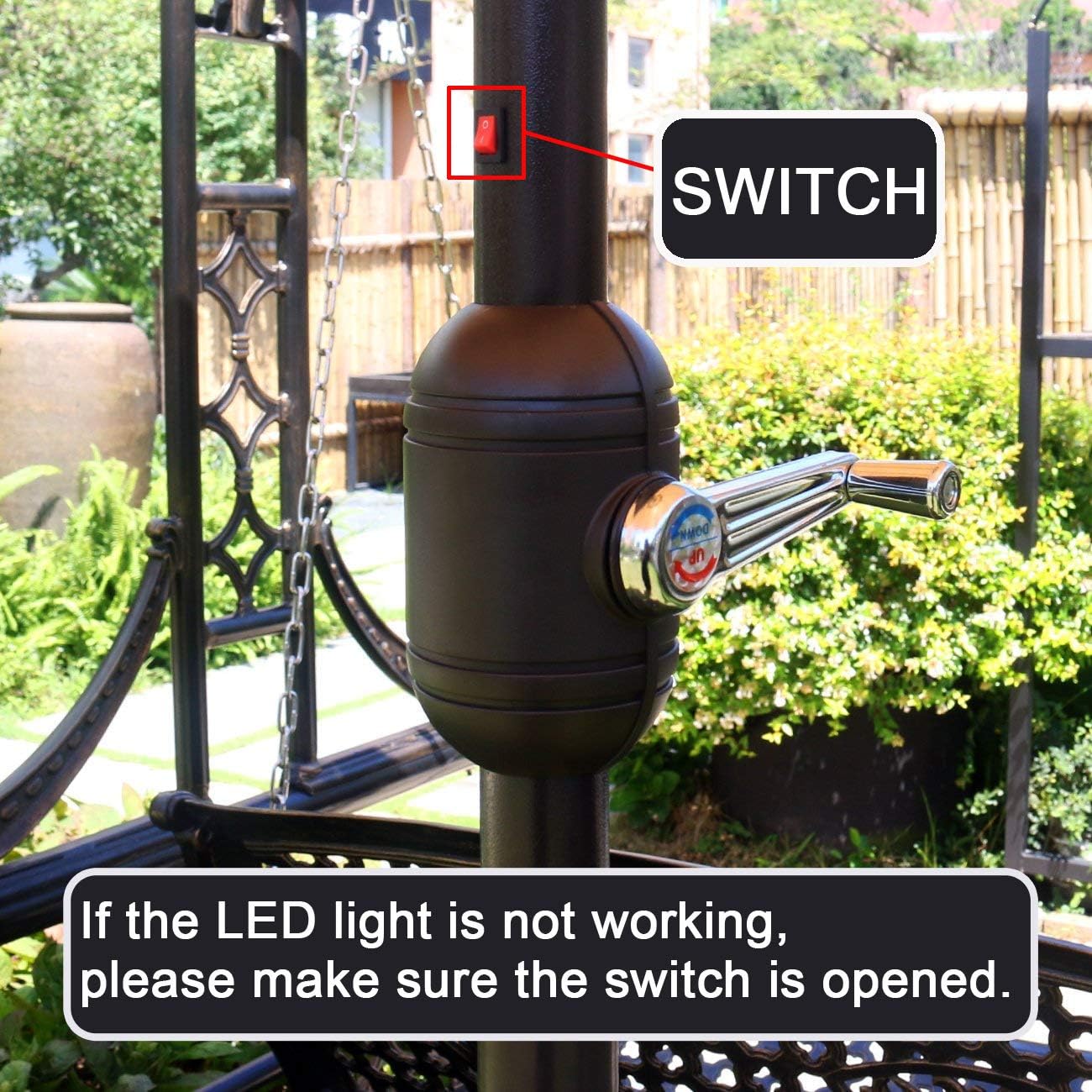 LED Solar Tilt Patio Umbrella