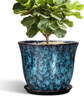Blue 12 Inch Round Planter