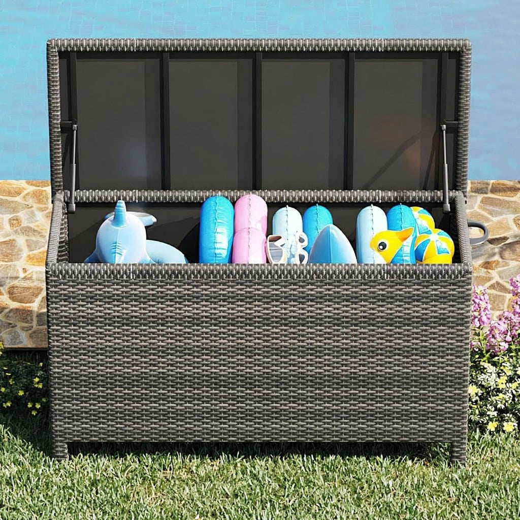 Brown Lockable Wicker Deck Box