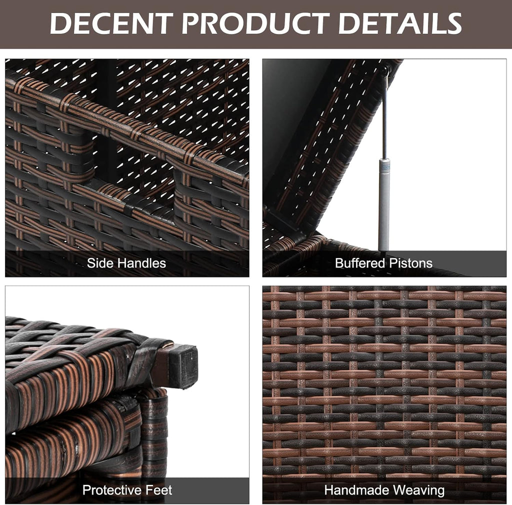 Wicker Patio Storage Bench