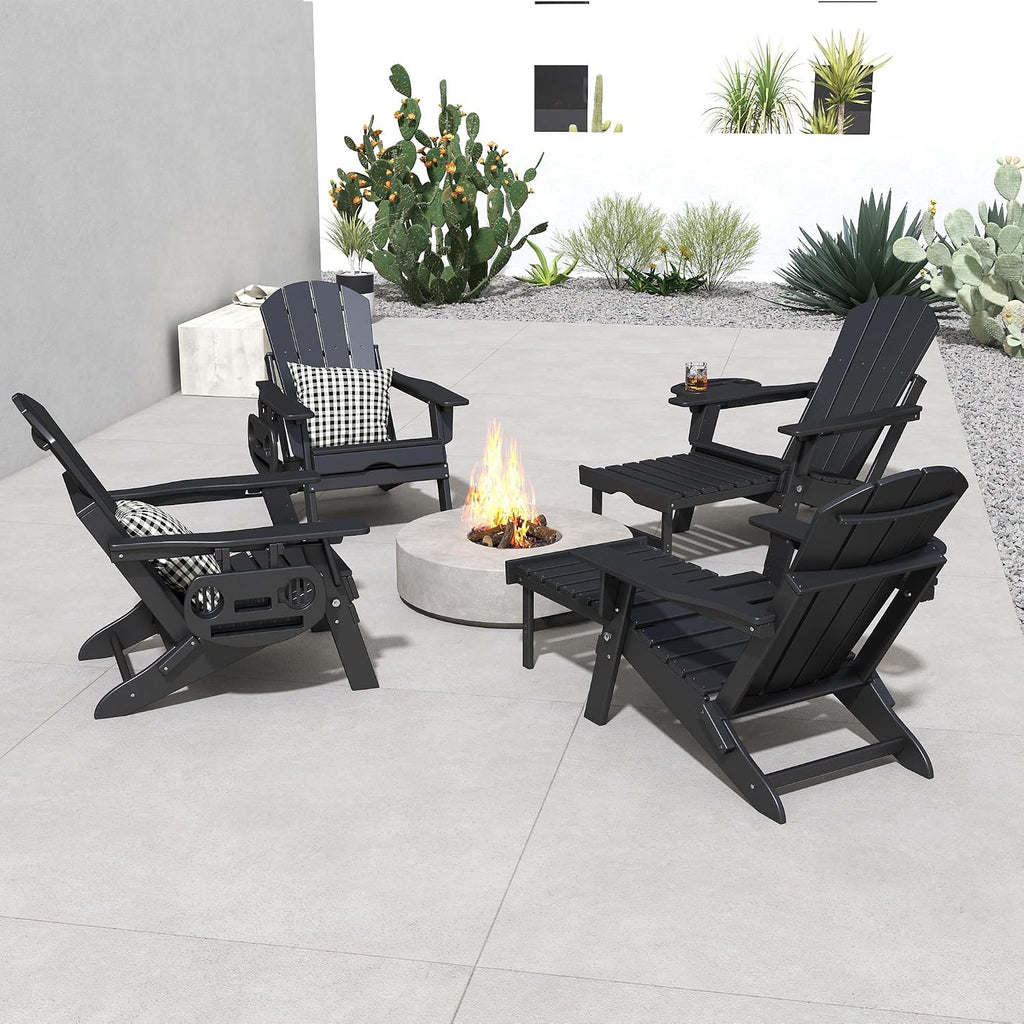 Black Foldable Adirondack Set