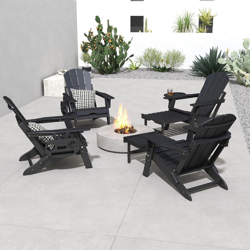 Black Foldable Adirondack Set