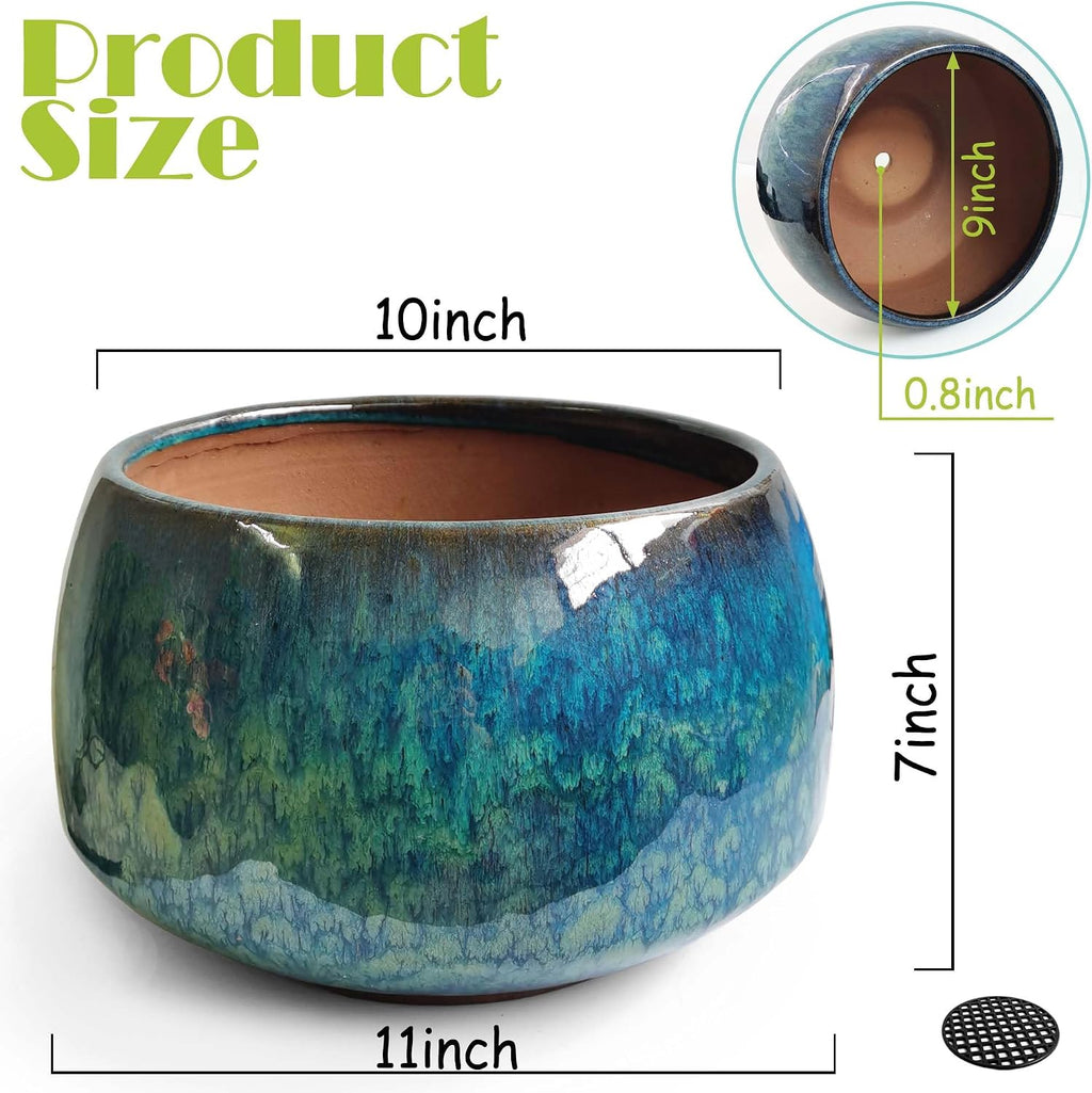 Peacock Glaze Ceramic Planter