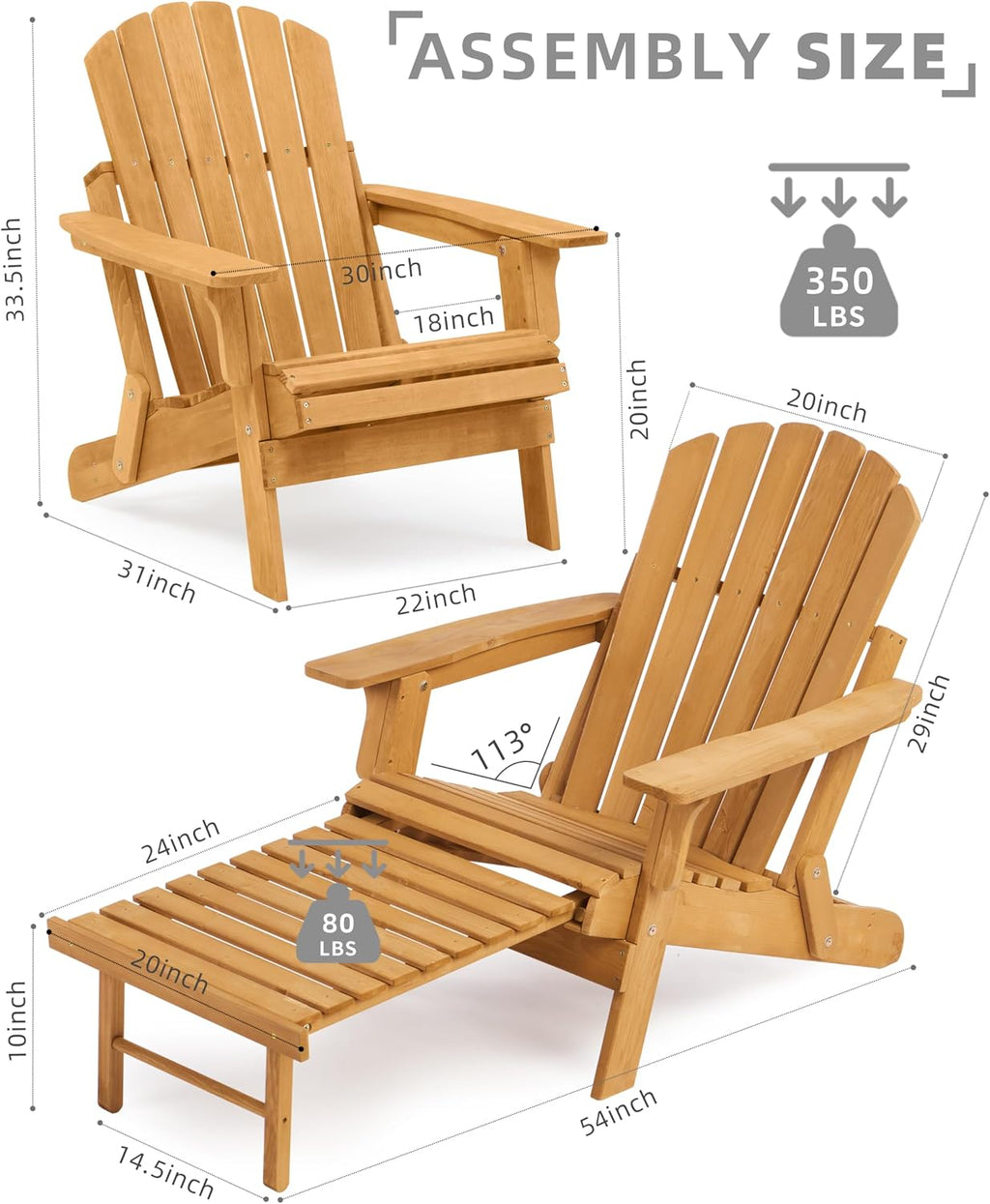 Dual Wooden Adirondack Set