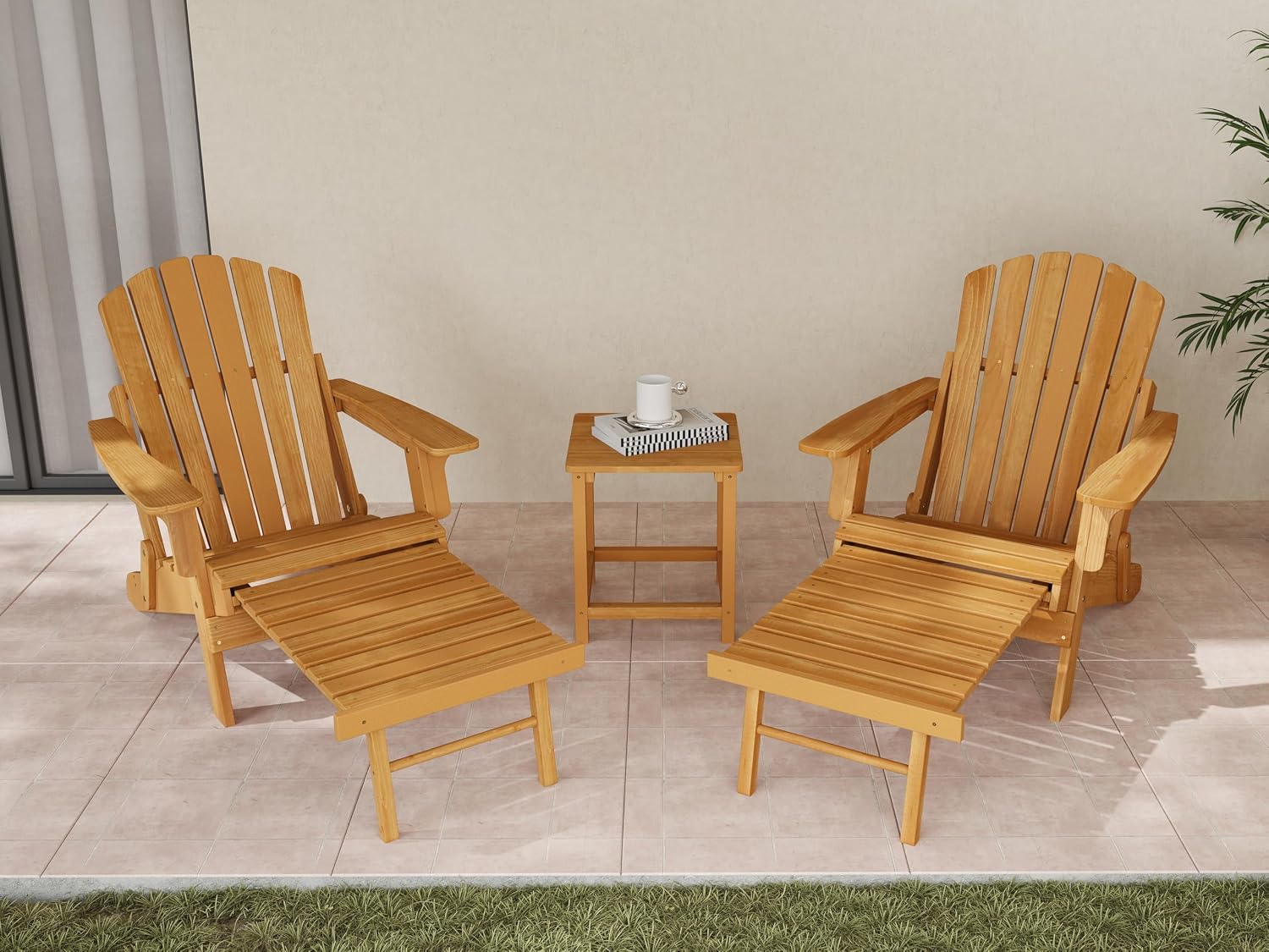 Dual Wooden Adirondack Set