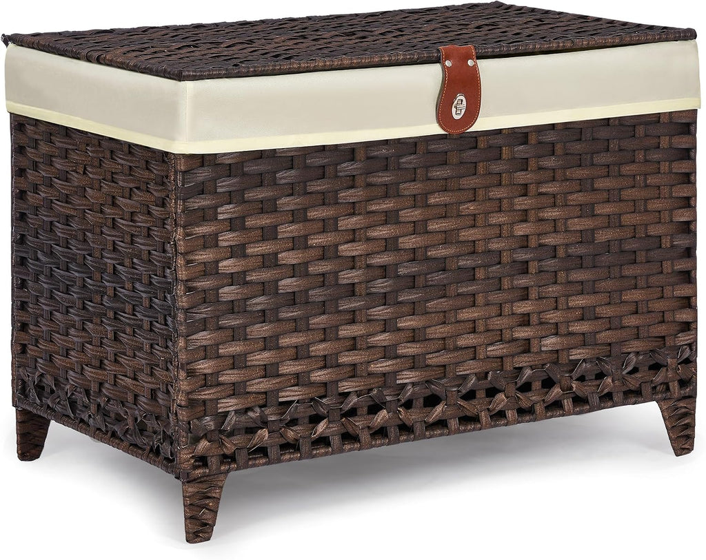 Lidded Wicker Storage Basket