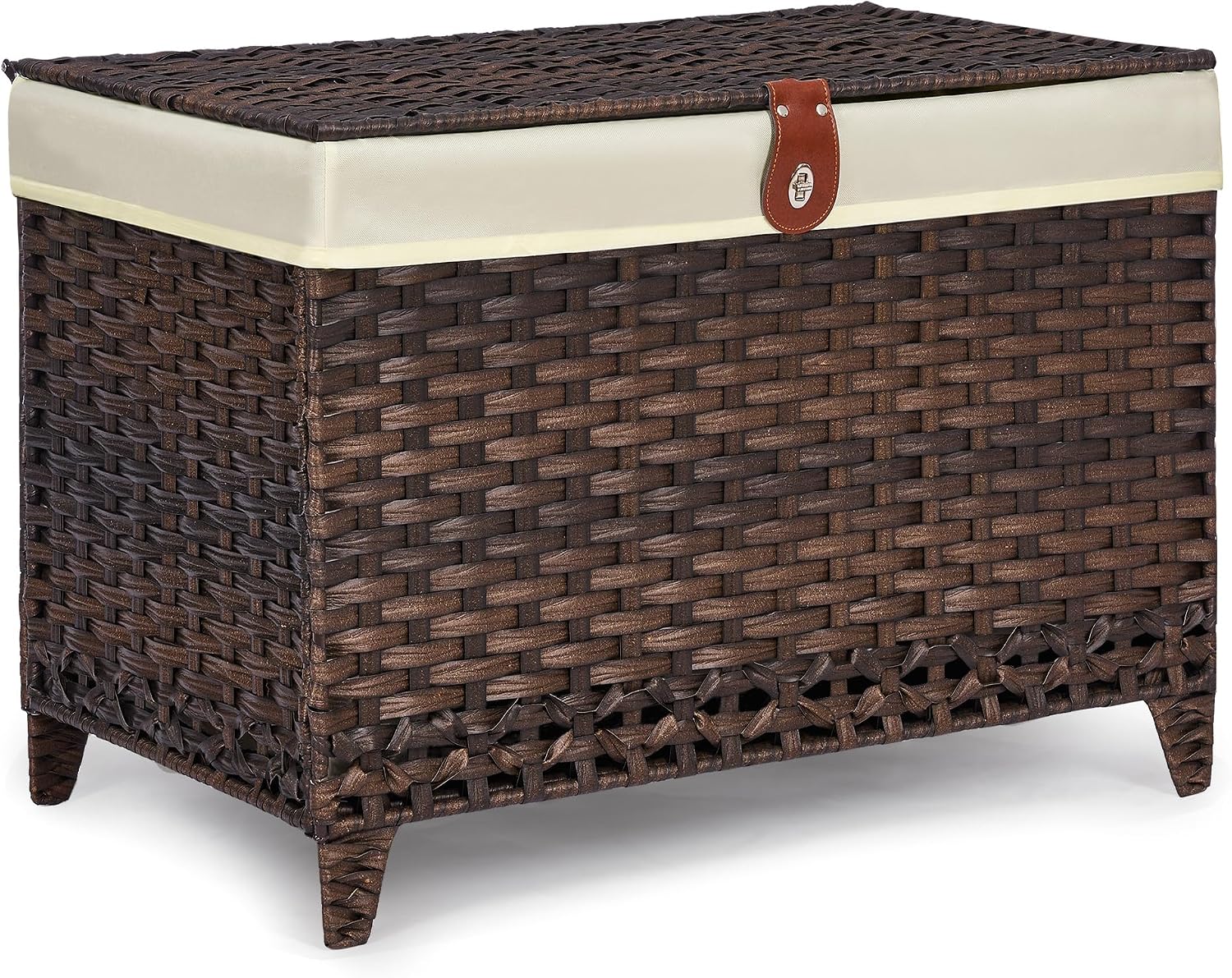 Lidded Wicker Storage Basket