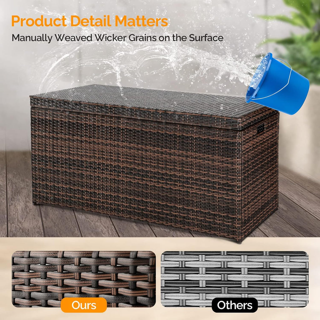 Brown Wicker Storage Bench